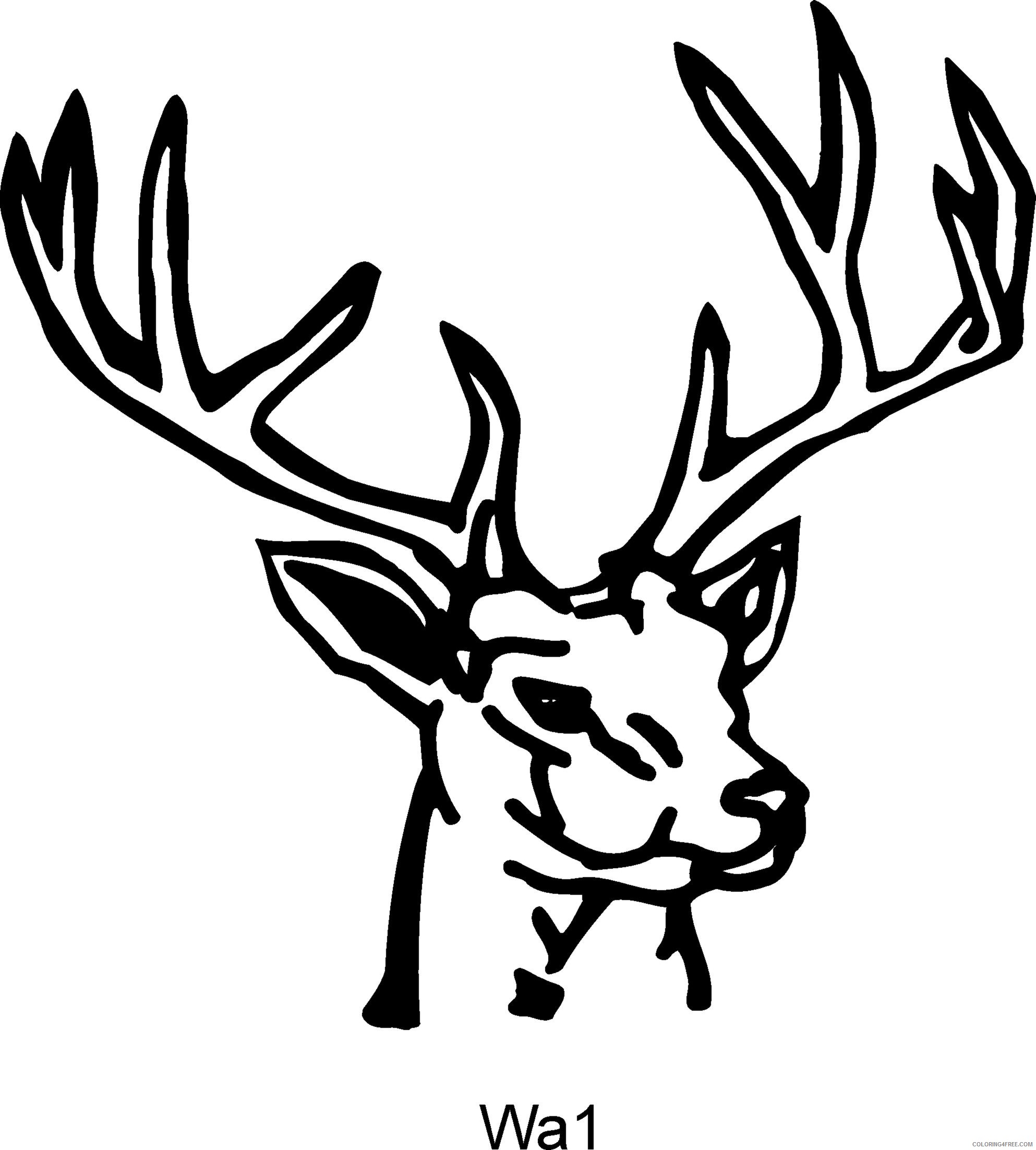 Deer Head Coloring Pages deer head best clipart Printable Coloring4free