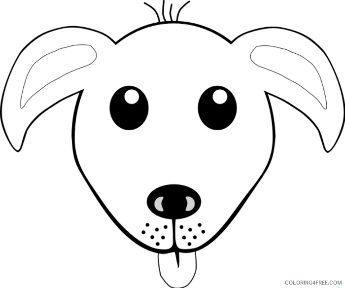 Dog Face Coloring Pages dog face black and Printable Coloring4free