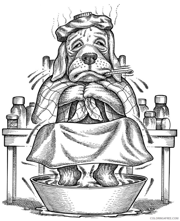 Dog High Quality Coloring Pages sick as a dog digital Printable Coloring4free