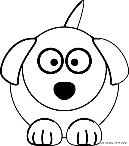 Dog Outline Coloring Pages for kids features a front Printable Coloring4free
