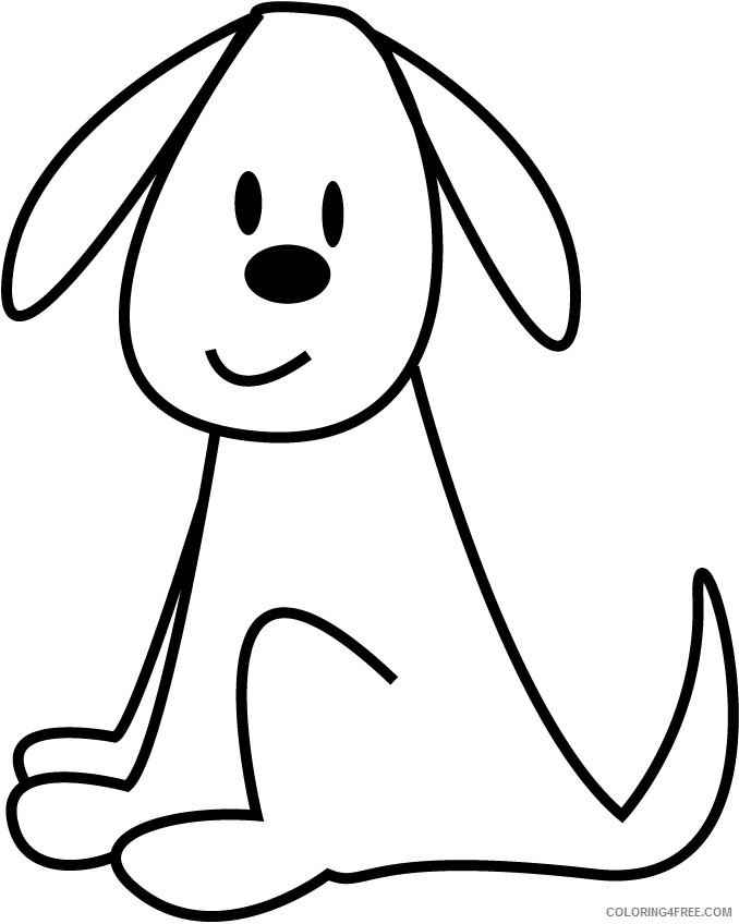 Dog Outline Coloring Pages page of pet dog Printable Coloring4free