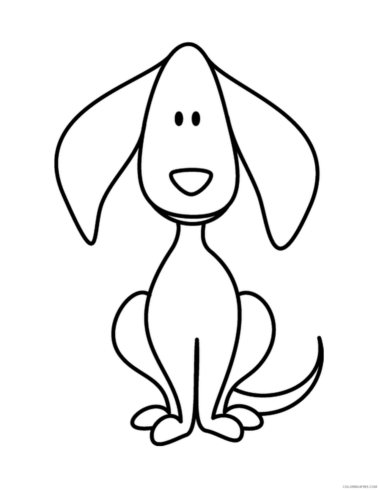 Dog Outline Coloring Pages simple dog drawing best Printable Coloring4free