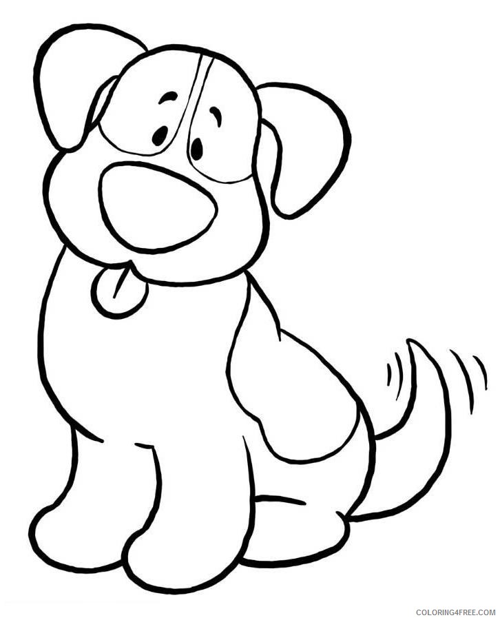 Dog Outline Coloring Pages simple dog ekids Printable Coloring4free