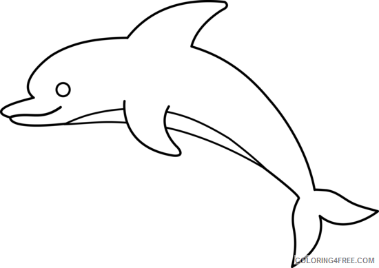 Dolphin Outline Coloring Pages dolphin free Printable Coloring4free