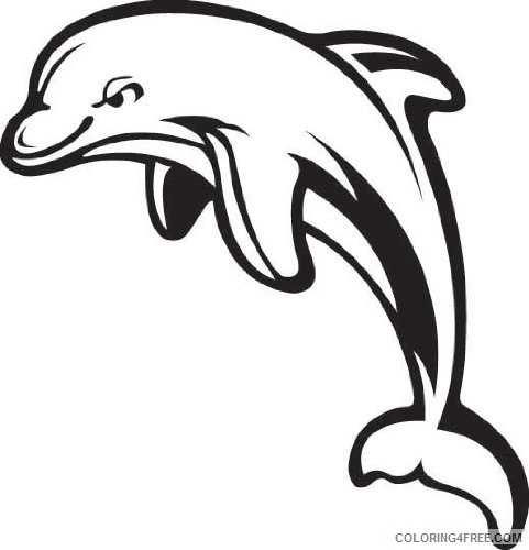 Dolphin Outline Coloring Pages free dolphin animals Printable Coloring4free
