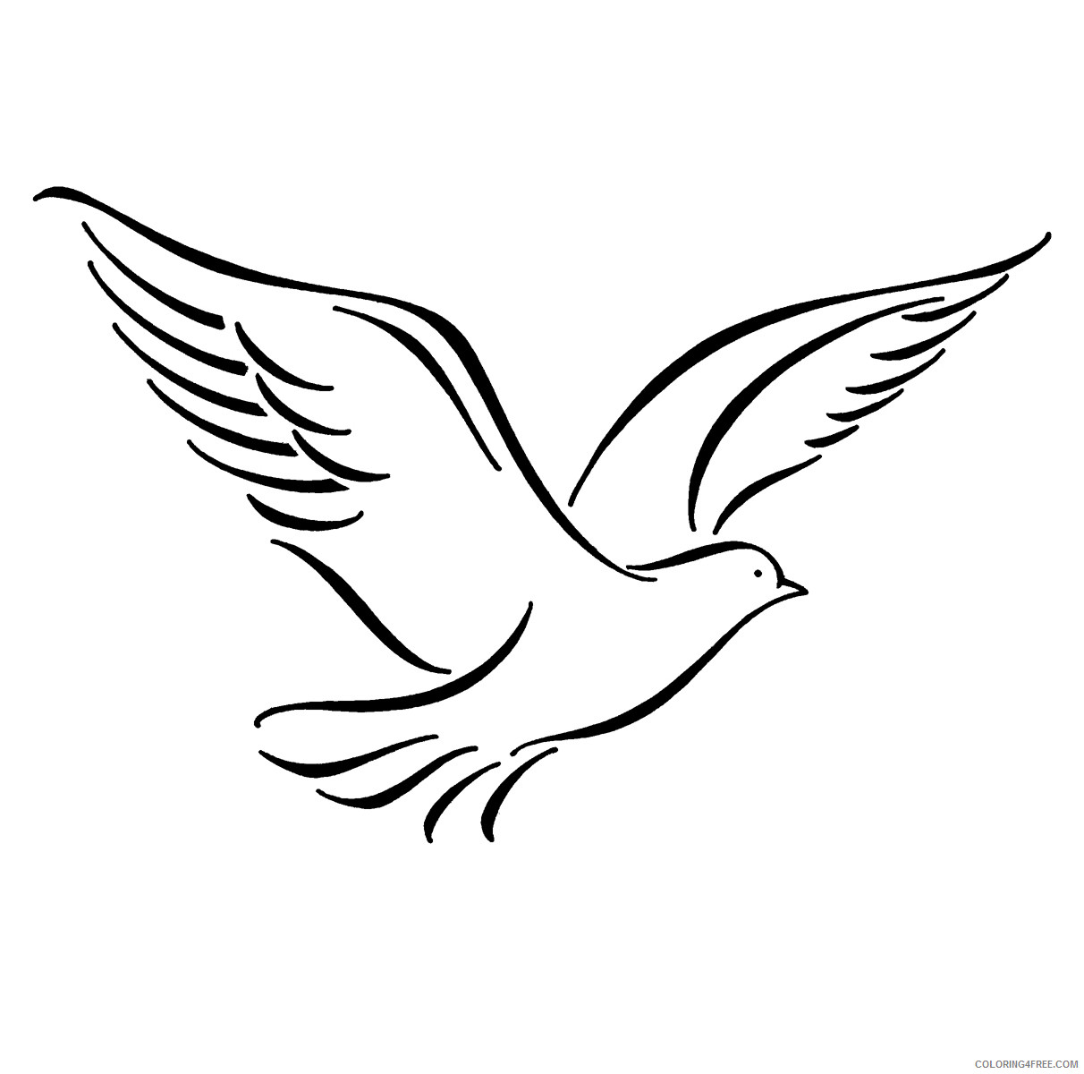 Dove Silhouette Coloring Pages dove art dove graphic Printable Coloring4free
