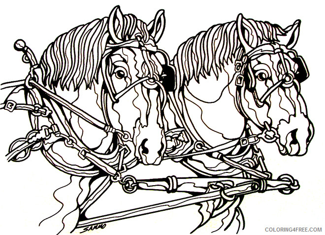Draft Horse Coloring Pages draft horse line art for Printable Coloring4free