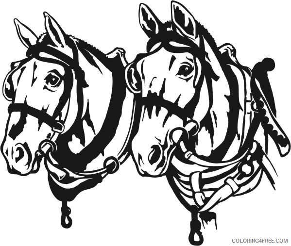 Draft Horse Coloring Pages vinyl decal depicts a detailed Printable Coloring4free