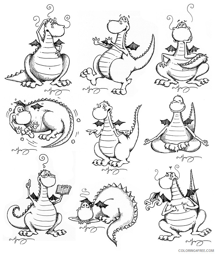 Dragon Coloring Pages these dragon Printable Coloring4free