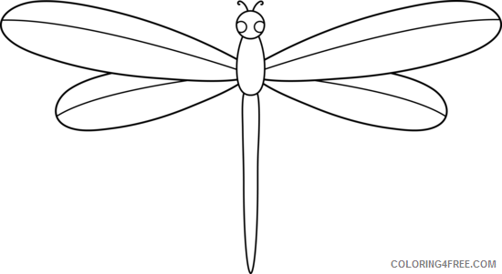 Dragonfly Outline Coloring Pages dragonfly outline bfree Printable Coloring4free