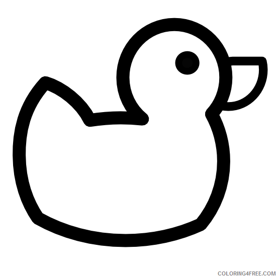 Duck Outline Coloring Pages ducky icon black white line Printable Coloring4free