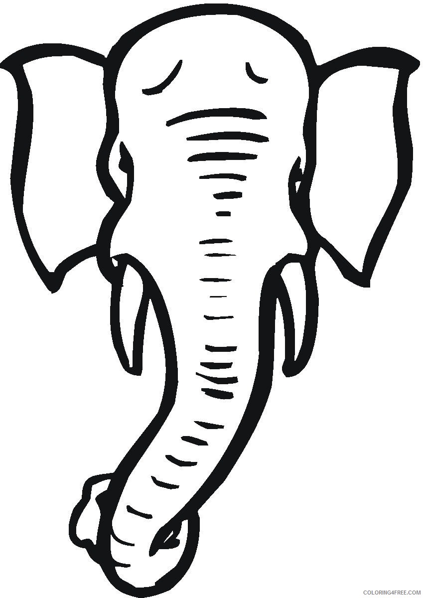 Elephant Head Coloring Pages elephant head jpg Printable Coloring4free