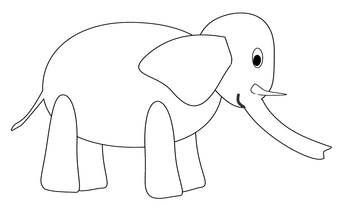 Elephant Outline Coloring Pages elephant sketch to color Printable Coloring4free