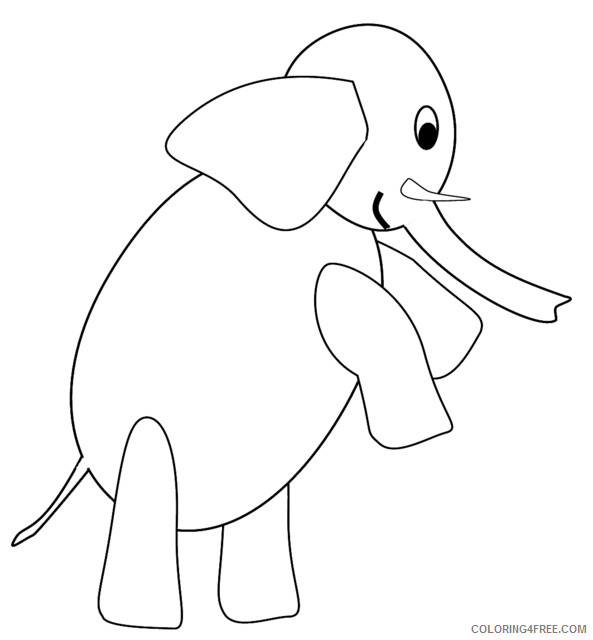 Elephant Outline Coloring Pages elephant standing sketch to Printable Coloring4free