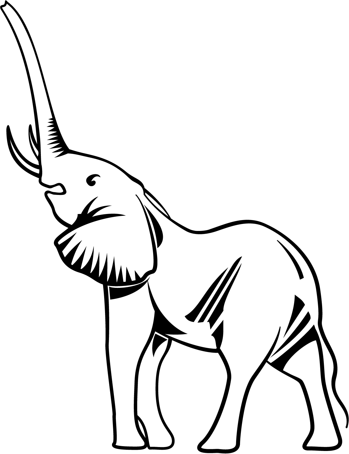 Elephant Outline Coloring Pages go back images for elephant Printable Coloring4free