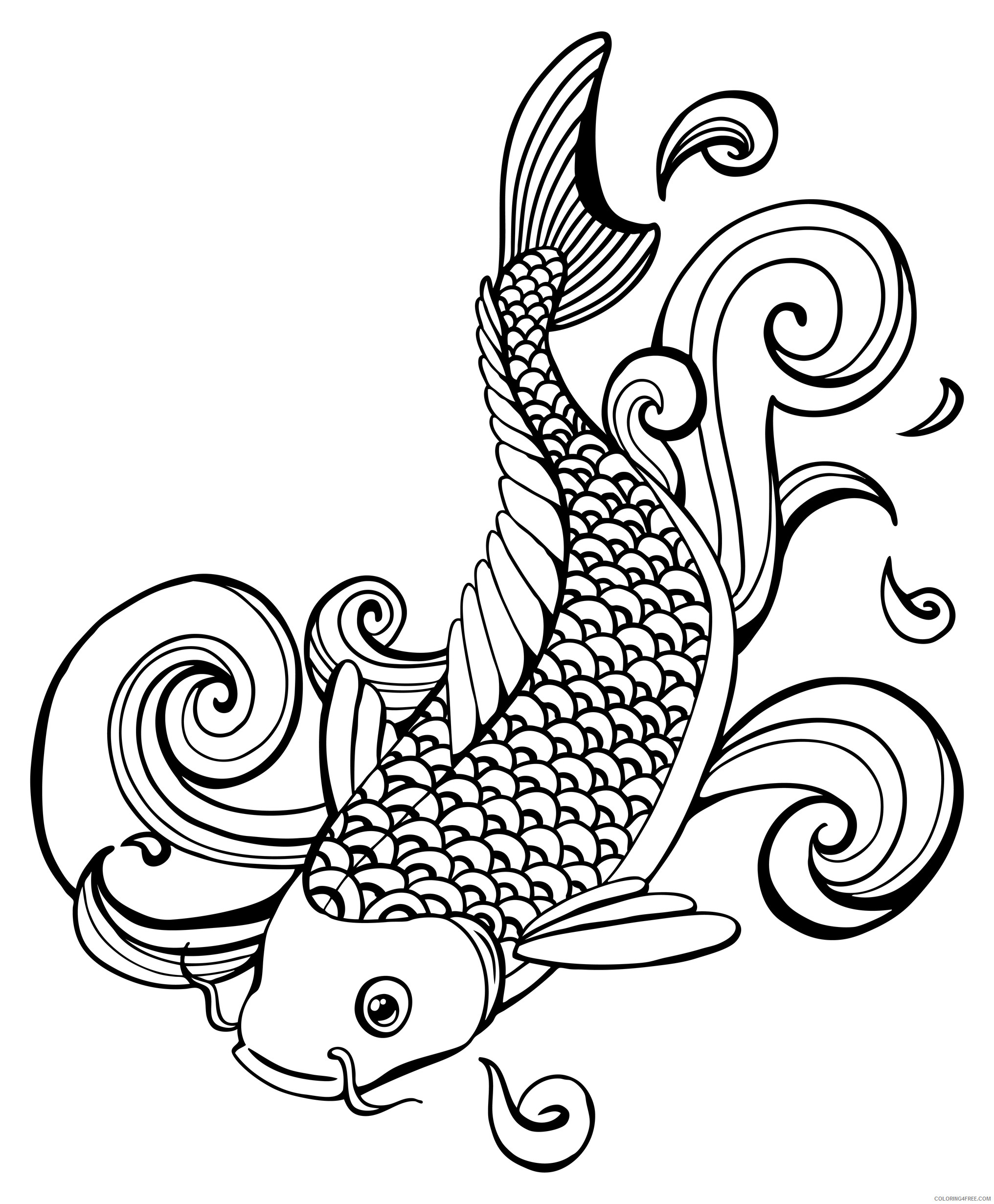 Printable Koi Fish Coloring Pages - Printable Word Searches