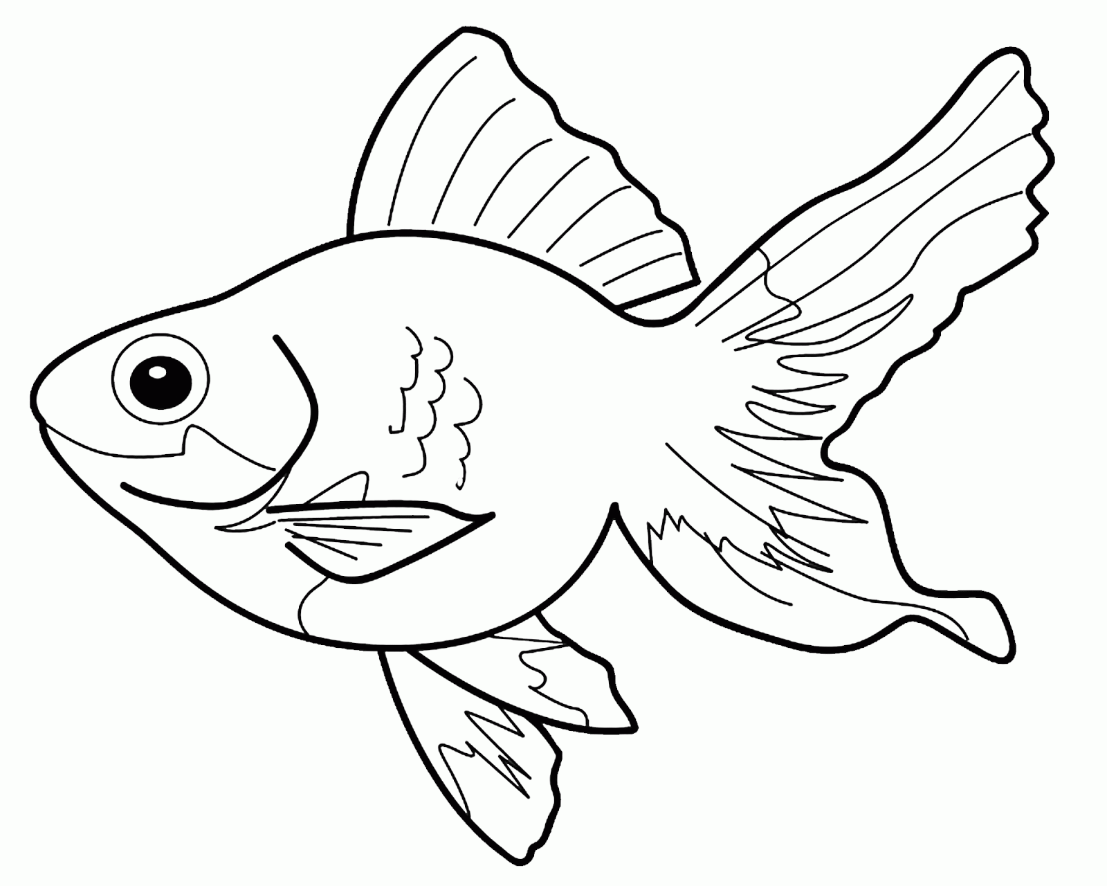 Fish Outline Coloring Pages animal fish for children Printable Coloring4free