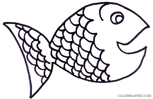 Fish Outline Coloring Pages one of rainbow fish s Printable Coloring4free