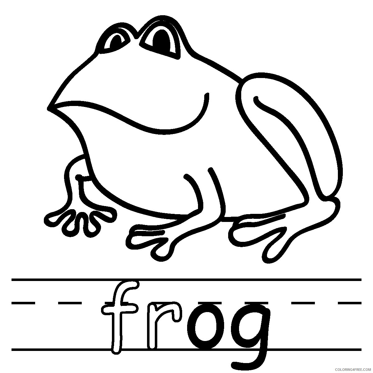 Frog Outline Coloring Pages Tree frog black Printable Coloring4free