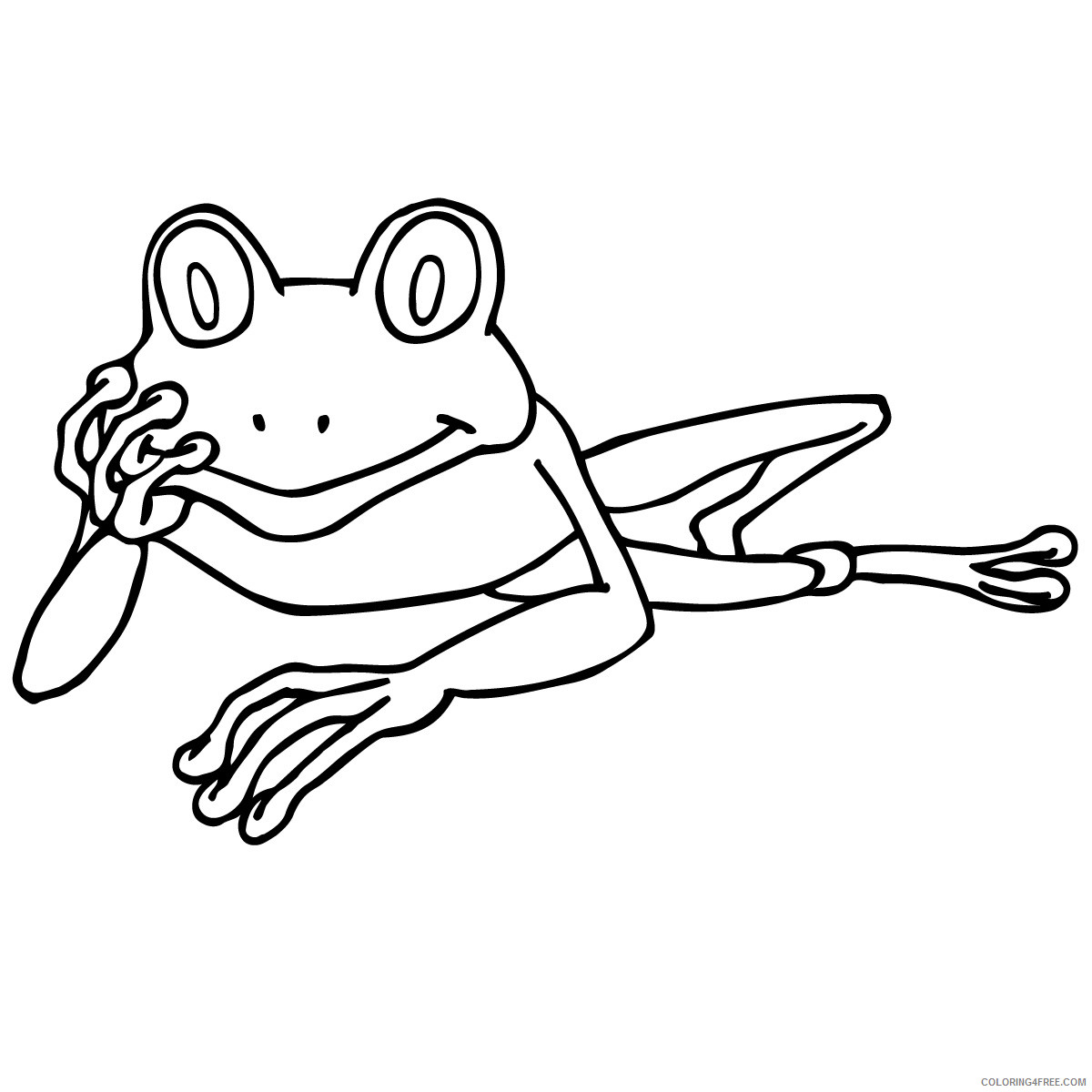 Frog Outline Coloring Pages tree frog black Printable Coloring4free
