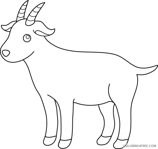 Goat Outline Coloring Pages Goat Printable Coloring4free