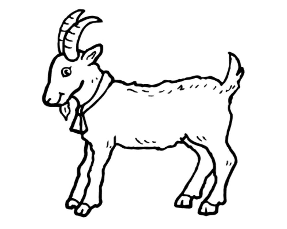 Goat Outline Coloring Pages billy goat gruff bfree Printable Coloring4free