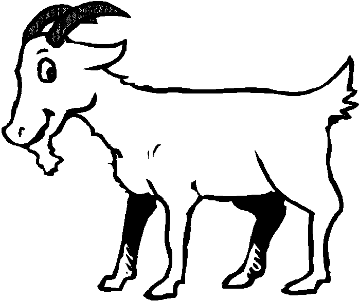 Goat Outline Coloring Pages goat co Printable Coloring4free