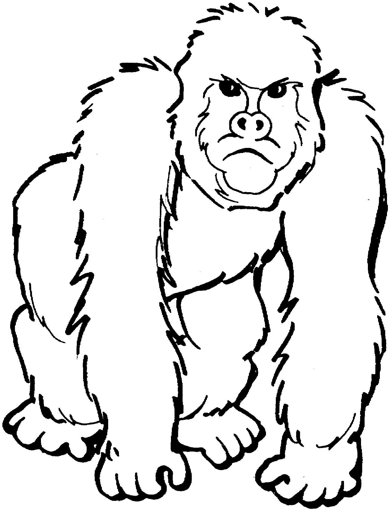 Gorilla Coloring Pages gorilla black and Printable Coloring4free