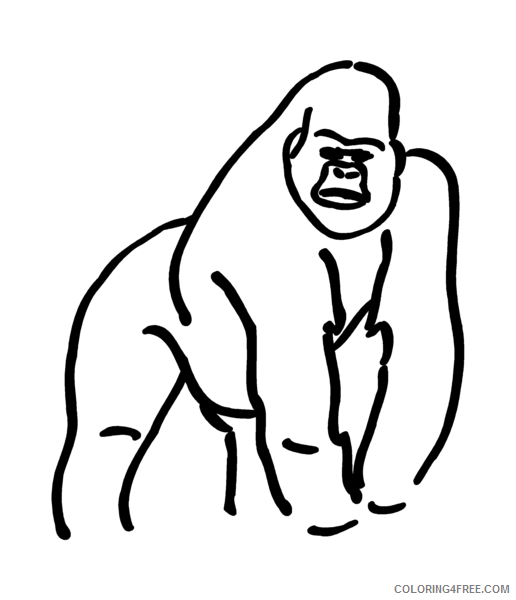 Gorilla Coloring Pages gorilla png Printable Coloring4free