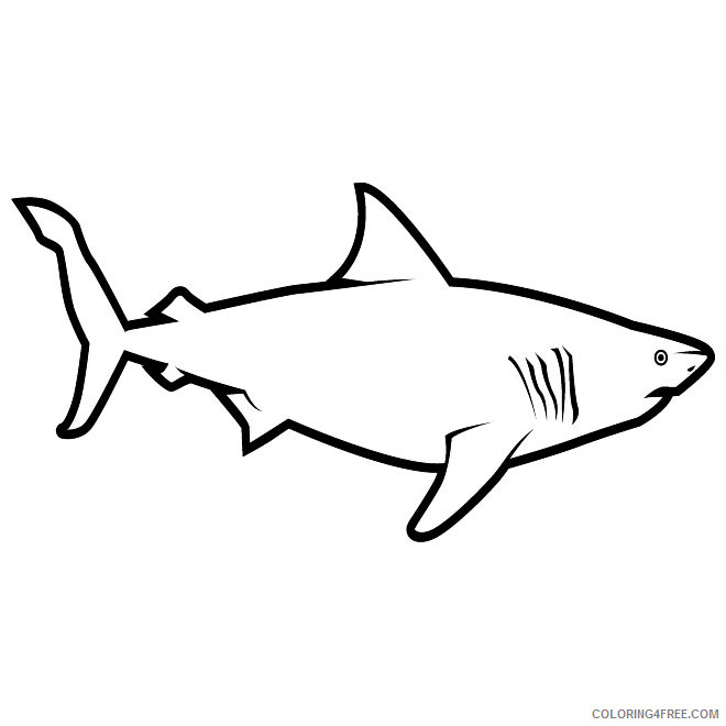 Great White Shark Coloring Pages shark vector Printable Coloring4free ...