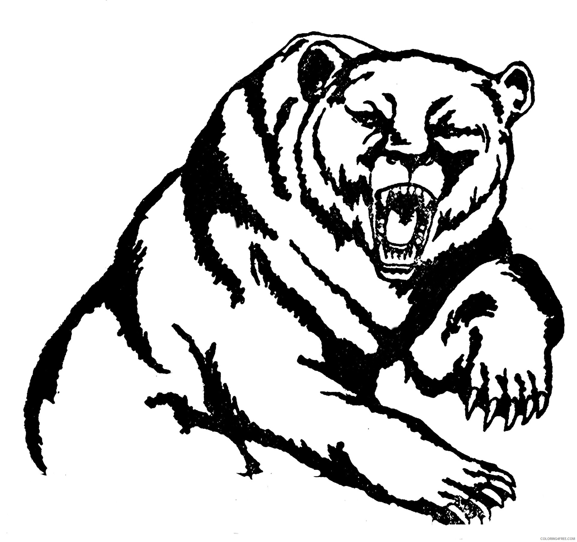 Grizzly Bear Coloring Pages grizzly bear mascot Printable Coloring4free