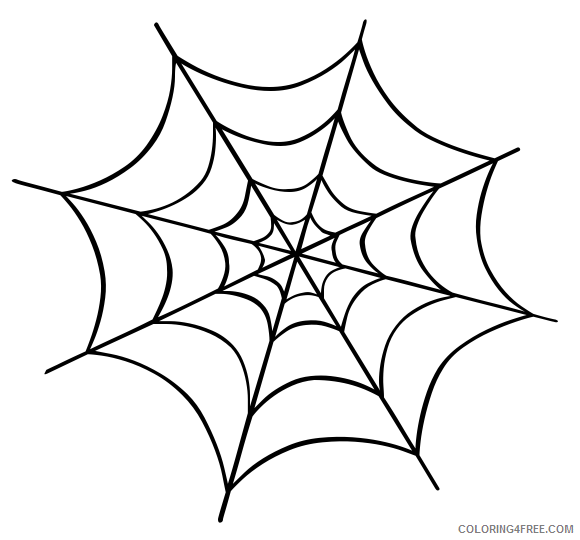 Halloween Spider Web Coloring Pages Web Halloween Spiders Clipart Printable Coloring4free Coloring4free Com