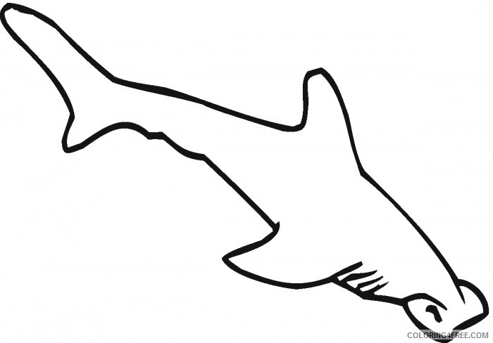Hammerhead Shark Coloring Pages hammerhead shark outline bfree Printable Coloring4free