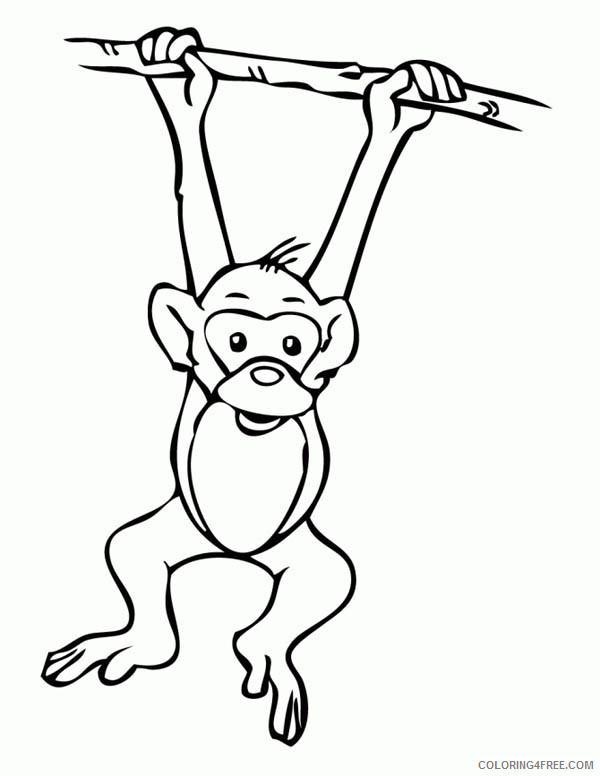 Hanging Monkey Coloring Pages hanging monkey template bfree Printable Coloring4free