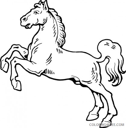 Horse Outline Coloring Pages Cute horse black and Printable Coloring4free