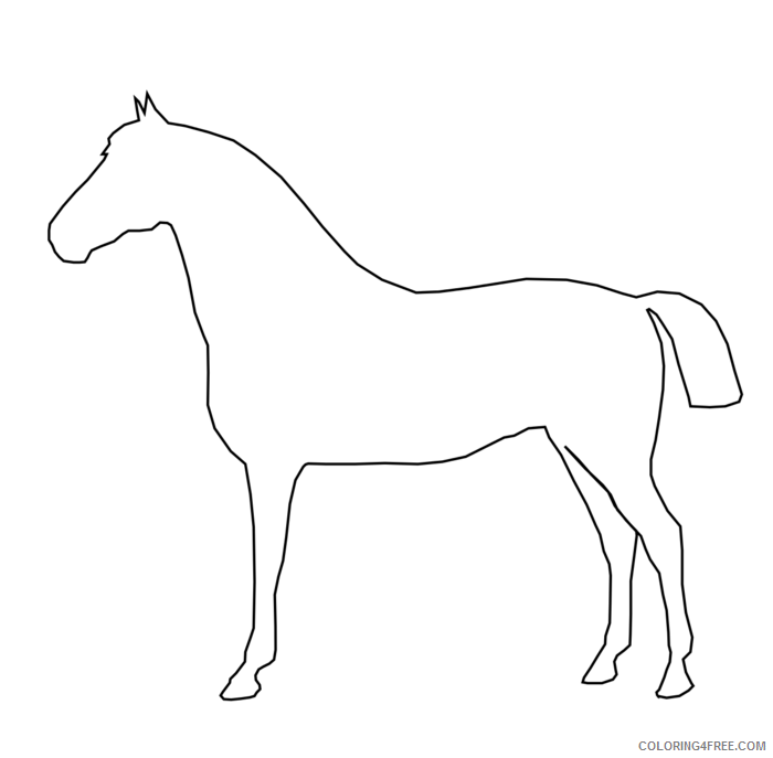 Horse Outline Coloring Pages by gingercoons a very simple Printable Coloring4free