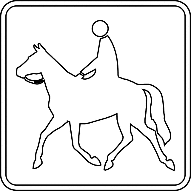 Horse Outline Coloring Pages horse trail outline 6MNl1M clipart Printable Coloring4free