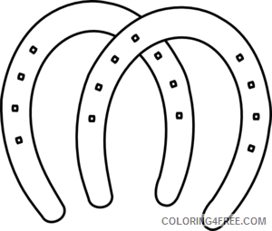 Horseshoe Outline Coloring Pages Horseshoe double horeshoes clip art Printable Coloring4free