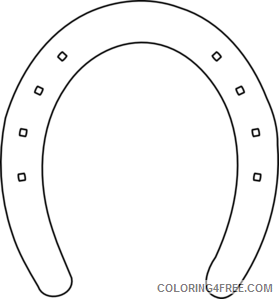 Horseshoe Outline Coloring Pages Horseshoe horse shoe outline clip Printable Coloring4free