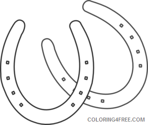 Horseshoe Outline Coloring Pages Horseshoe lucky double horeshoes clip Printable Coloring4free