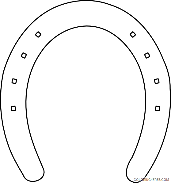 Horseshoe Outline Coloring Pages horseshoe Printable Coloring4free