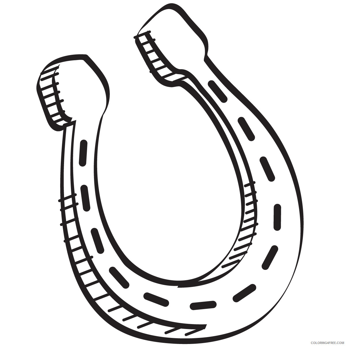 Horseshoe Outline Coloring Pages lucky horseshoe best clipart Printable Coloring4free