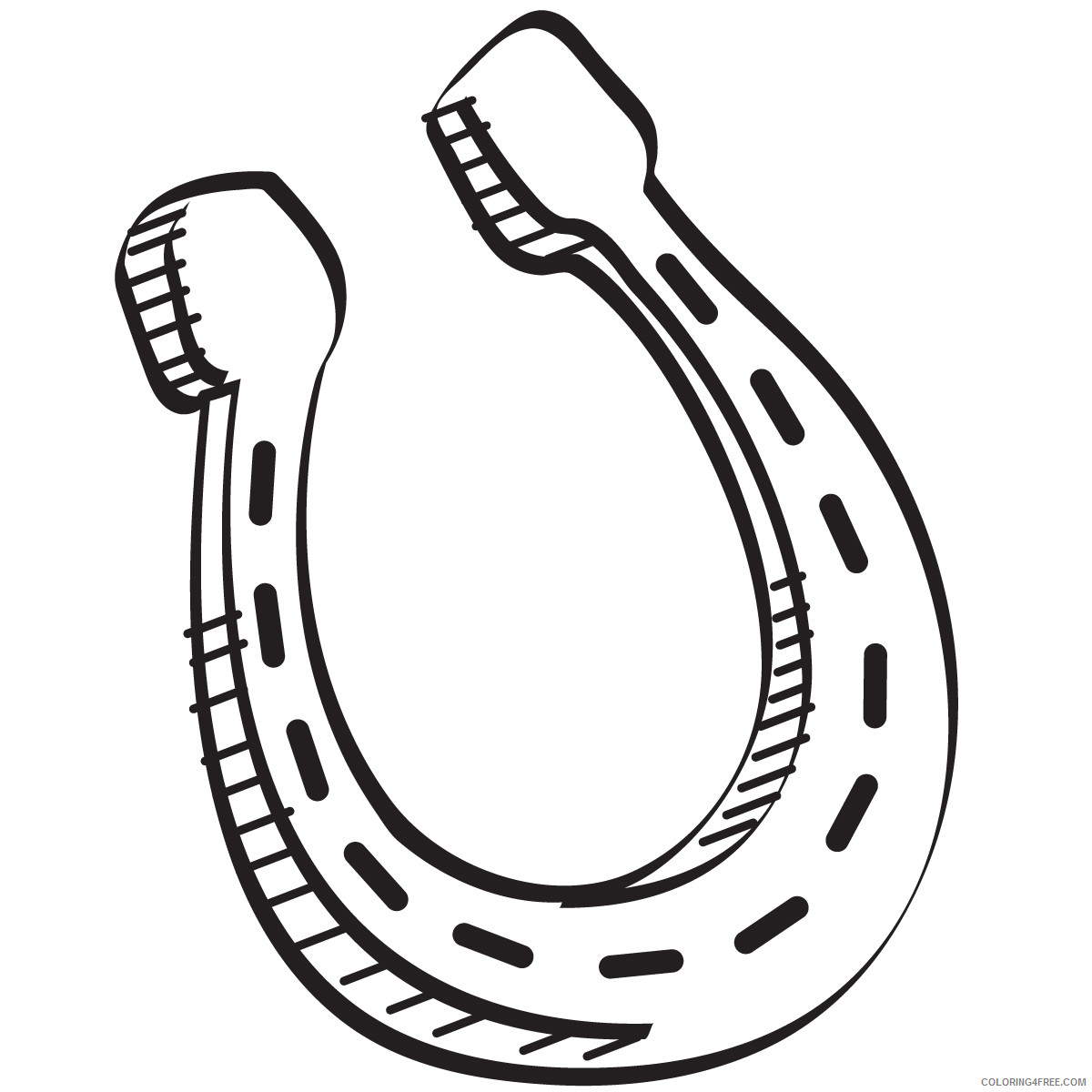 Horseshoe Outline Coloring Pages Lucky Horseshoe Best Clipart Printable Coloring4free Coloring4free Com