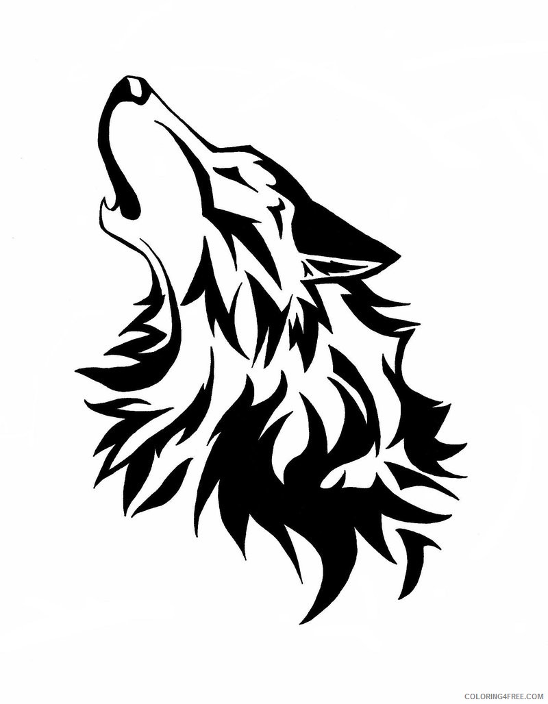 Howling Wolf Coloring Pages Howling wolf on Printable Coloring4free ...