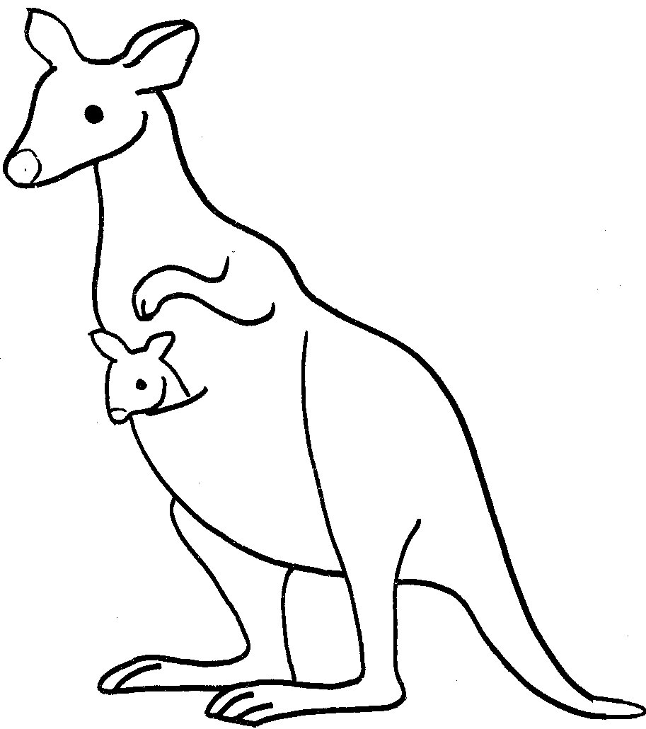 Kangaroo Outline Coloring Pages kangaroo hostted gif Printable Coloring4free