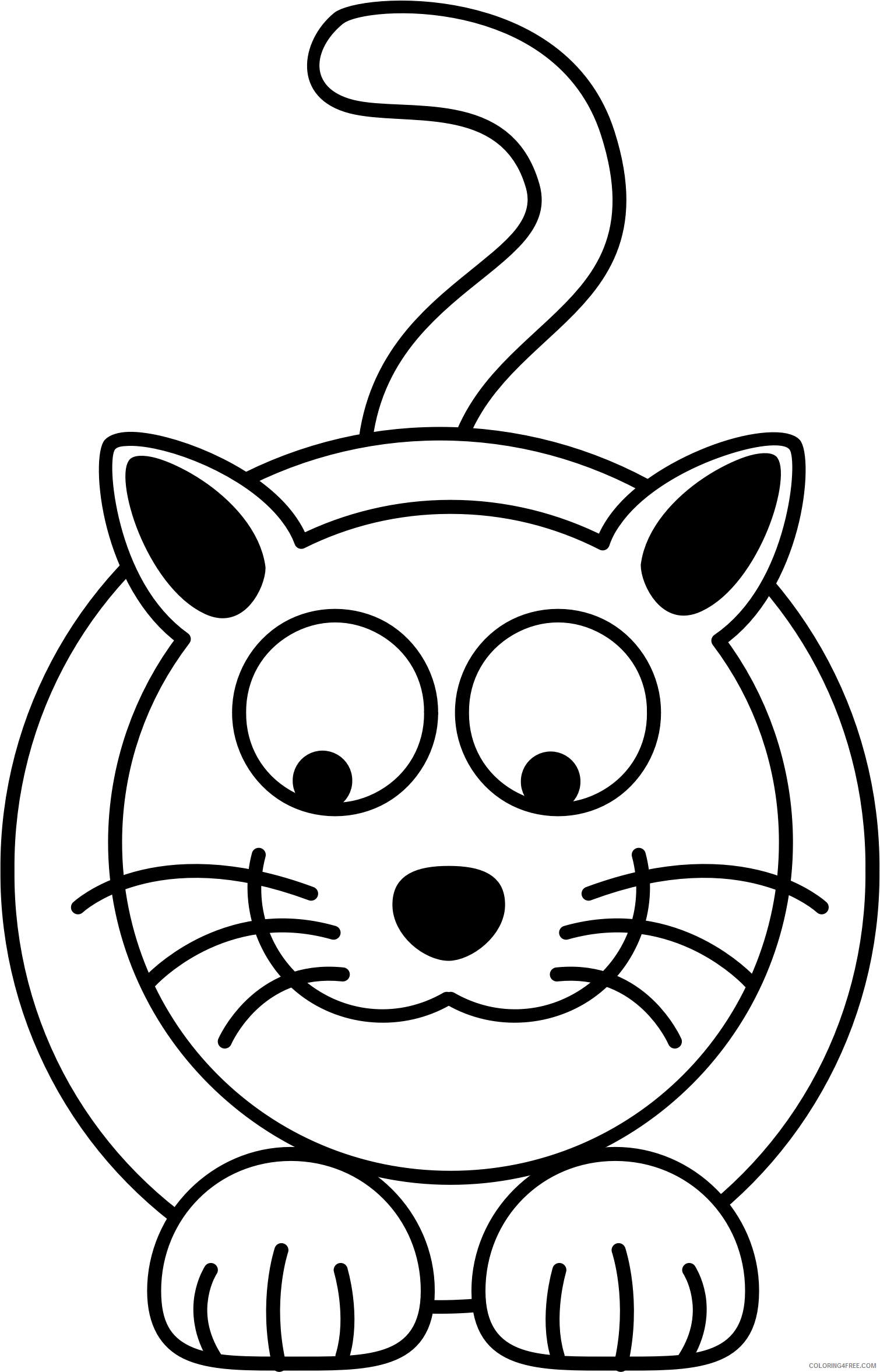 Kitty Cat Coloring Pages kitty cat 3 bpng Printable Coloring4free