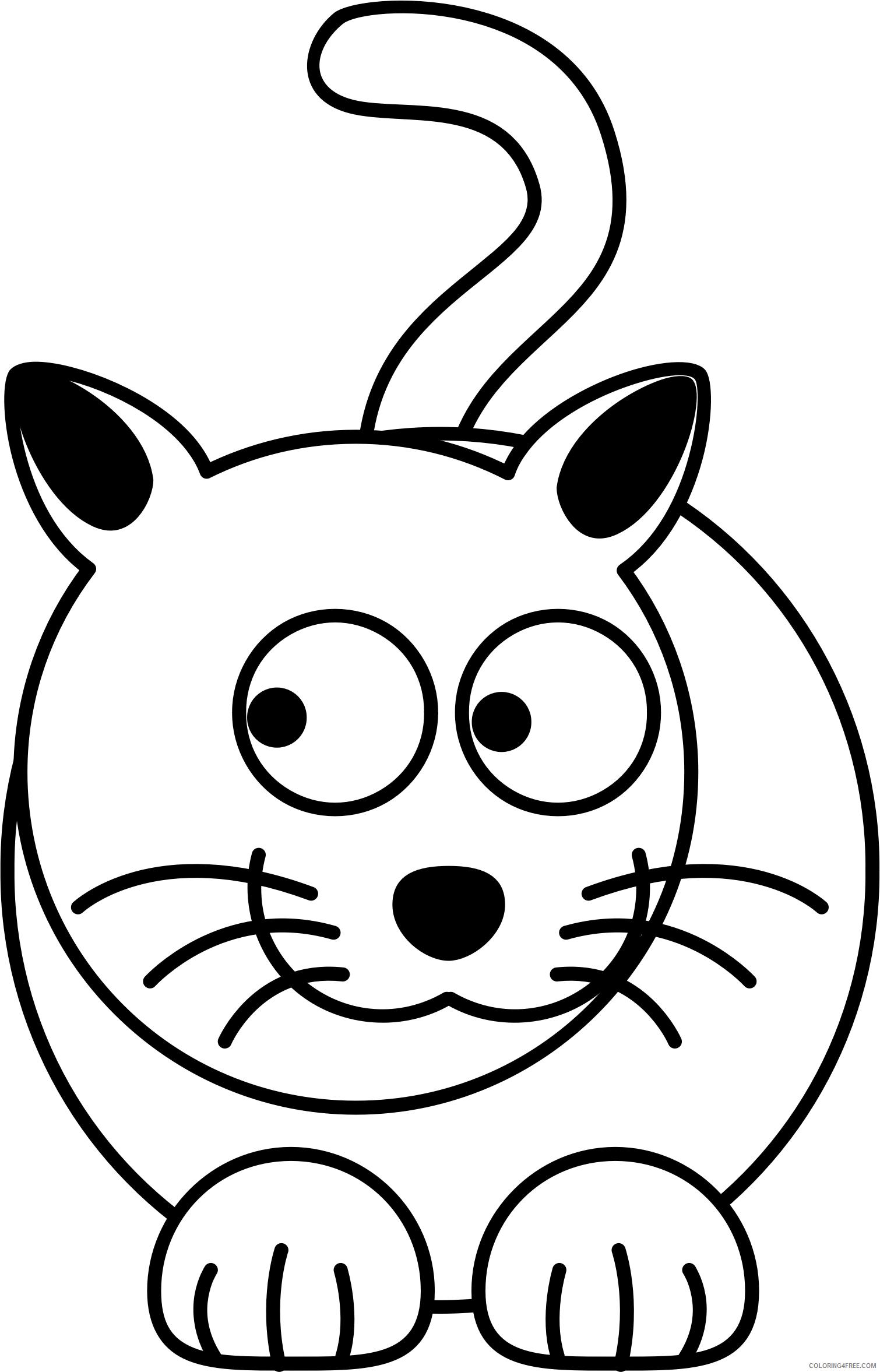 Kitty Cat Coloring Pages kitty cat 4 bpng Printable Coloring4free