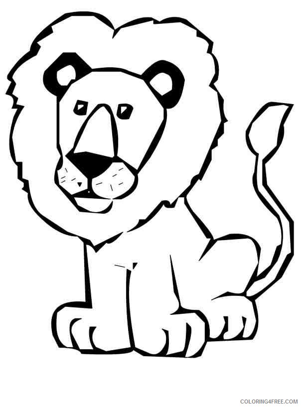 Lion Outline Coloring Pages Lion star Printable Coloring4free