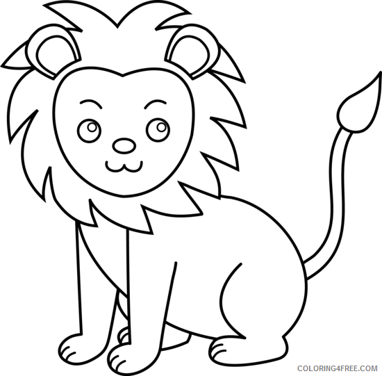 Lion Outline Coloring Pages lion Printable Coloring4free