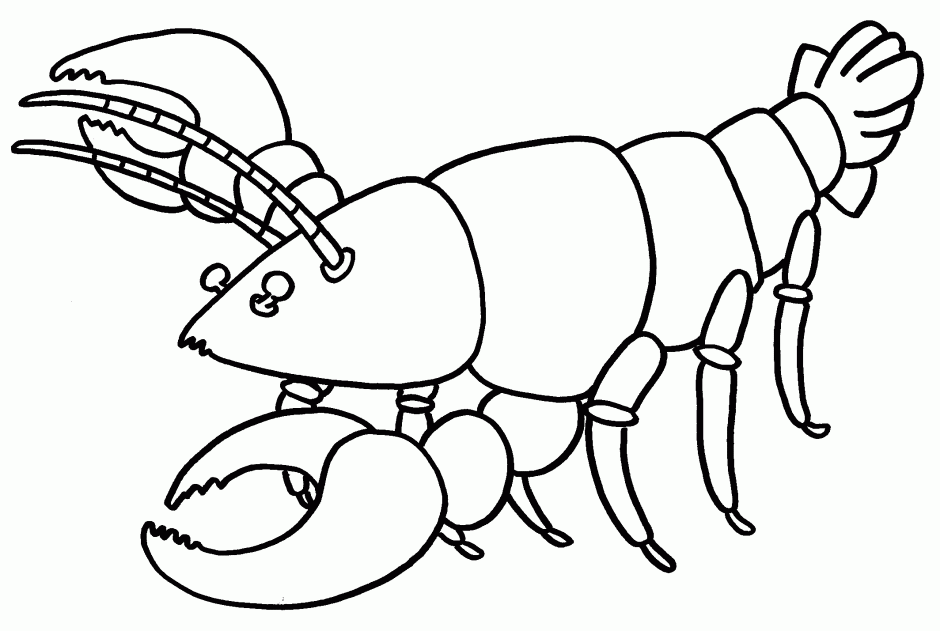 Lobster Outline Coloring Pages lobster Printable Coloring4free